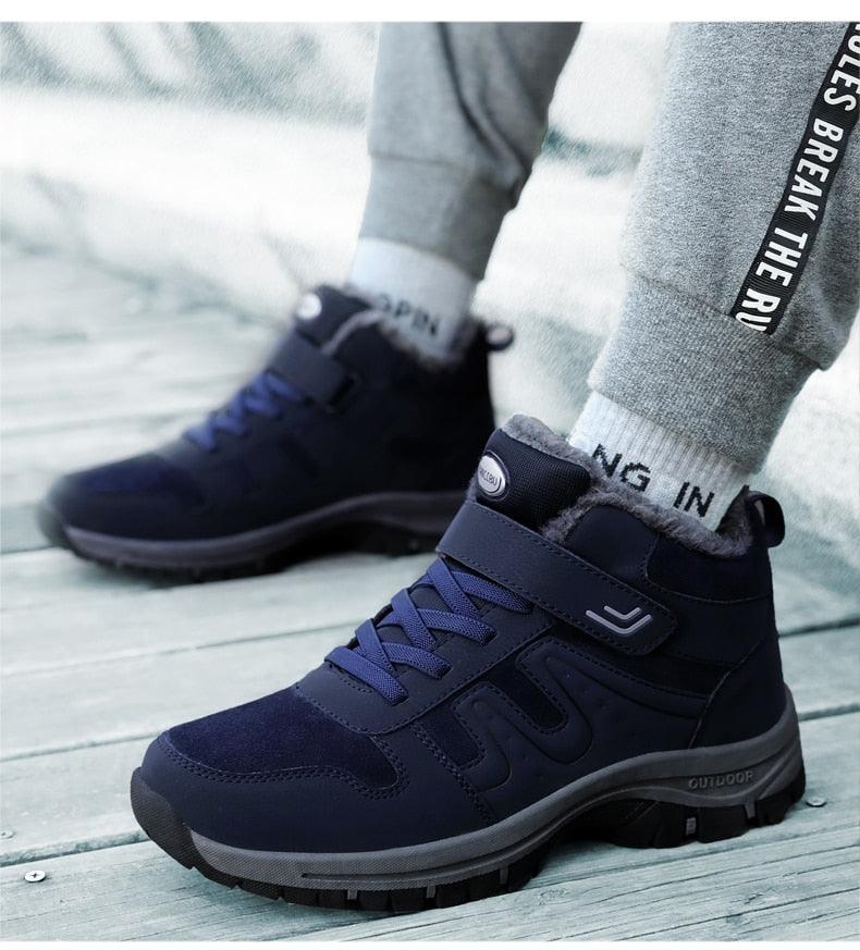Warm Fur Men's Womens Boots Winter Comfortable Snow Casual Shoes Rubber Ankle Boots Fur Lined Warm Anti-slip Outdoor Work Shoes For Cold Weather Hiking Camping Stevvex