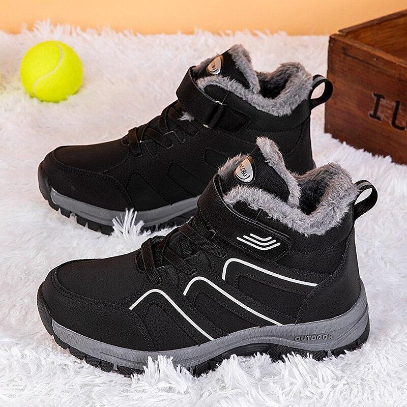 Warm Fur Men's Womens Boots Winter Comfortable Snow Casual Shoes Rubber Ankle Boots Fur Lined Warm Anti-slip Outdoor Work Shoes For Cold Weather Hiking Camping Stevvex