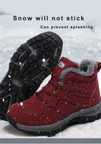 Warm Fur Men's Womens Boots Winter Comfortable Snow Casual Shoes Rubber Ankle Boots Fur Lined Warm Anti-slip Outdoor Work Shoes For Cold Weather Hiking Camping Stevvex