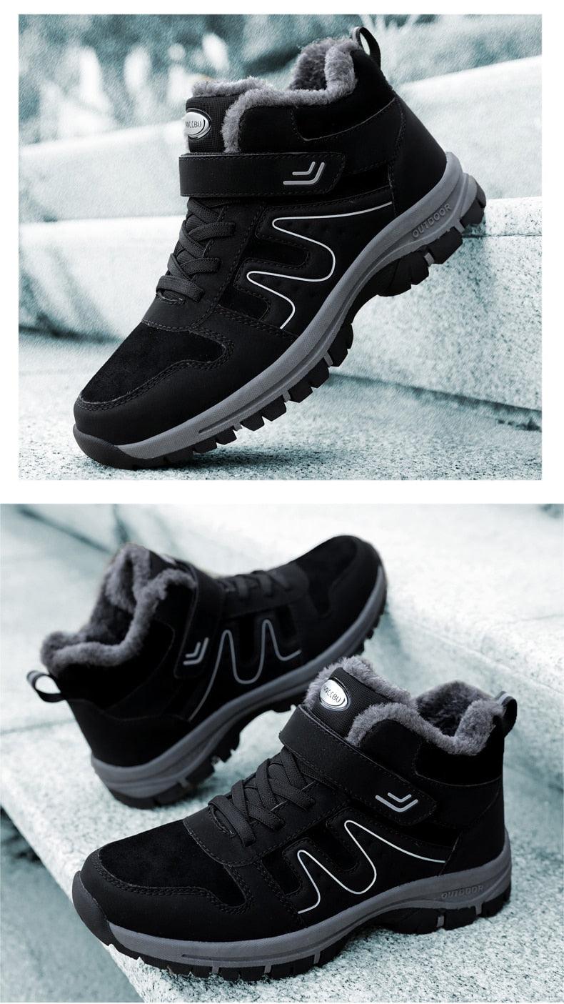 Warm Fur Men's Womens Boots Winter Comfortable Snow Casual Shoes Rubber Ankle Boots Fur Lined Warm Anti-slip Outdoor Work Shoes For Cold Weather Hiking Camping Stevvex