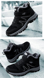 Warm Fur Men's Womens Boots Winter Comfortable Snow Casual Shoes Rubber Ankle Boots Fur Lined Warm Anti-slip Outdoor Work Shoes For Cold Weather Hiking Camping Stevvex
