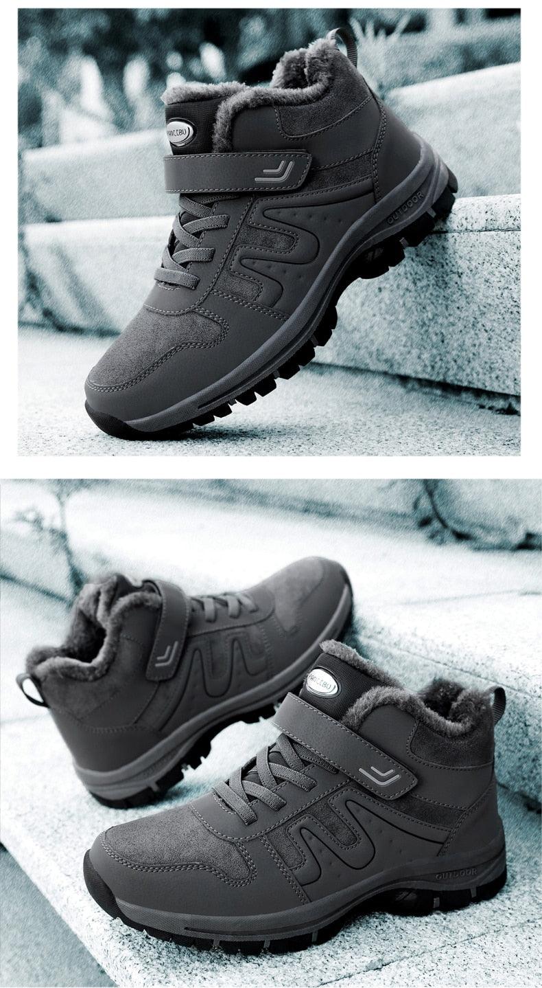 Warm Fur Men's Womens Boots Winter Comfortable Snow Casual Shoes Rubber Ankle Boots Fur Lined Warm Anti-slip Outdoor Work Shoes For Cold Weather Hiking Camping Stevvex