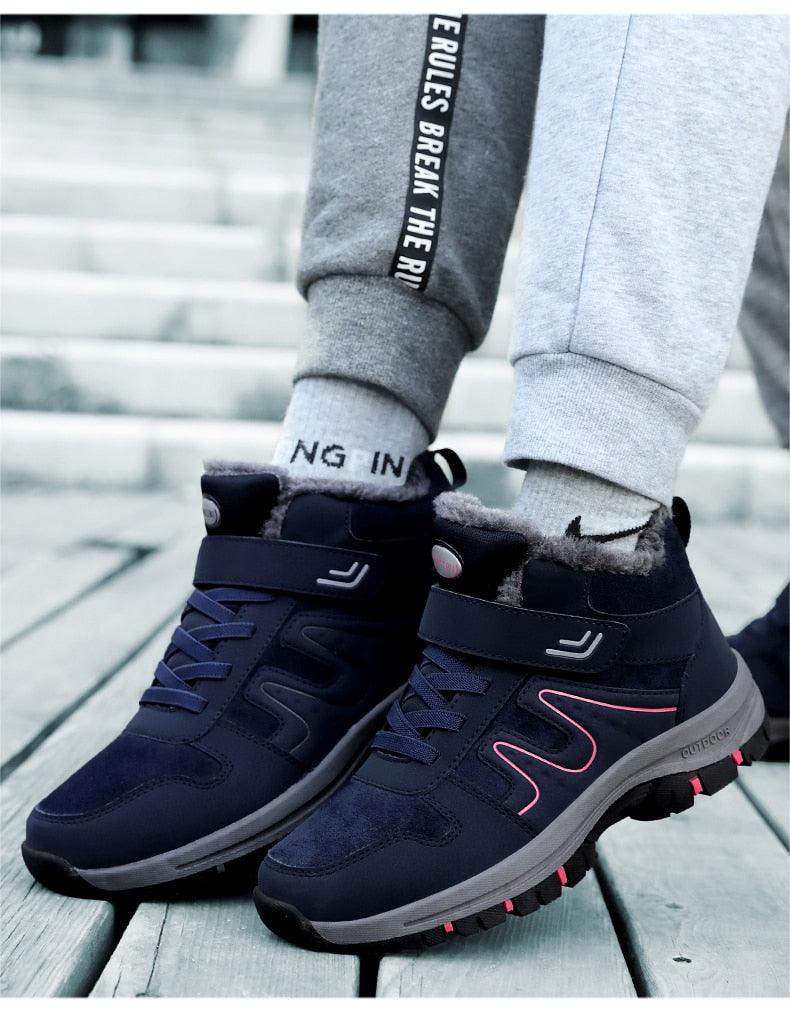 Warm Fur Men's Womens Boots Winter Comfortable Snow Casual Shoes Rubber Ankle Boots Fur Lined Warm Anti-slip Outdoor Work Shoes For Cold Weather Hiking Camping Stevvex
