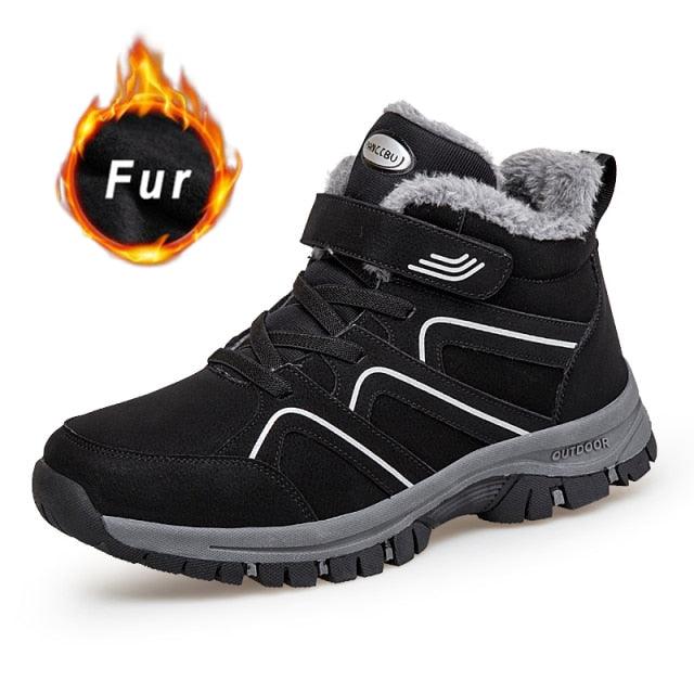 Warm Fur Men's Womens Boots Winter Comfortable Snow Casual Shoes Rubber Ankle Boots Fur Lined Warm Anti-slip Outdoor Work Shoes For Cold Weather Hiking Camping Stevvex