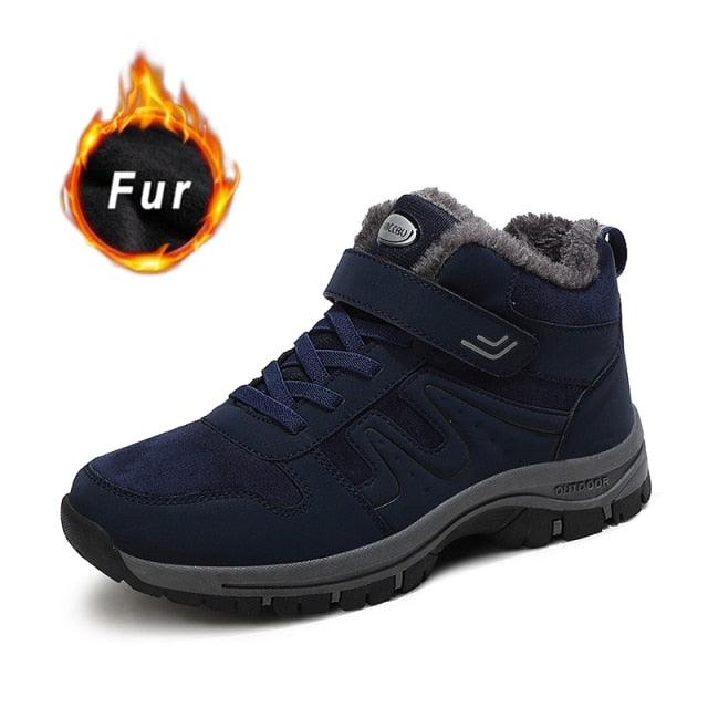 Warm Fur Men's Womens Boots Winter Comfortable Snow Casual Shoes Rubber Ankle Boots Fur Lined Warm Anti-slip Outdoor Work Shoes For Cold Weather Hiking Camping Stevvex