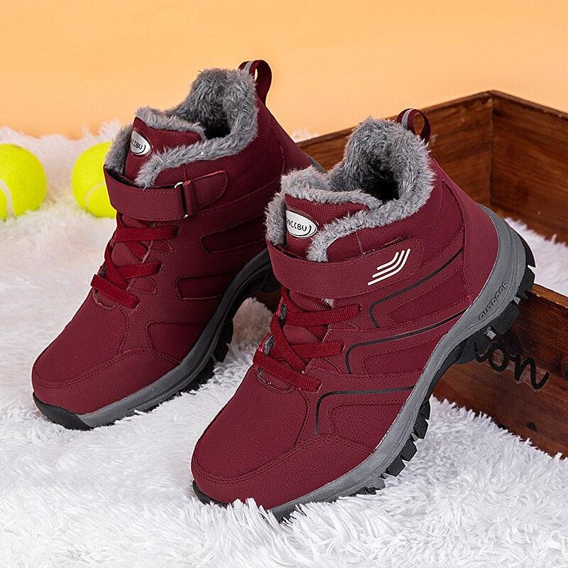 Warm Fur Men's Womens Boots Winter Comfortable Snow Casual Shoes Rubber Ankle Boots Fur Lined Warm Anti-slip Outdoor Work Shoes For Cold Weather Hiking Camping Stevvex