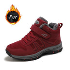 Warm Fur Men's Womens Boots Winter Comfortable Snow Casual Shoes Rubber Ankle Boots Fur Lined Warm Anti-slip Outdoor Work Shoes For Cold Weather Hiking Camping Stevvex