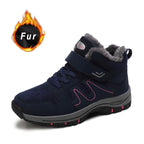 Warm Fur Men's Womens Boots Winter Comfortable Snow Casual Shoes Rubber Ankle Boots Fur Lined Warm Anti-slip Outdoor Work Shoes For Cold Weather Hiking Camping Stevvex