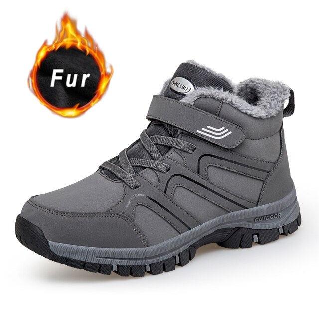 Warm Fur Men's Womens Boots Winter Comfortable Snow Casual Shoes Rubber Ankle Boots Fur Lined Warm Anti-slip Outdoor Work Shoes For Cold Weather Hiking Camping Stevvex