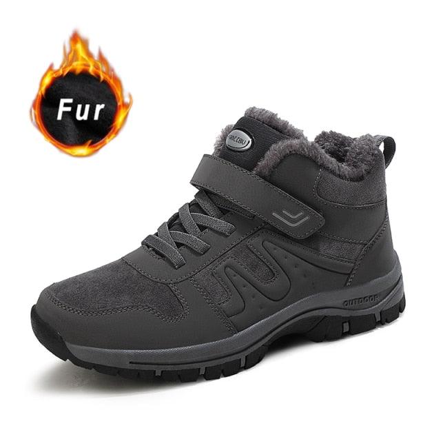 Warm Fur Men's Womens Boots Winter Comfortable Snow Casual Shoes Rubber Ankle Boots Fur Lined Warm Anti-slip Outdoor Work Shoes For Cold Weather Hiking Camping Stevvex