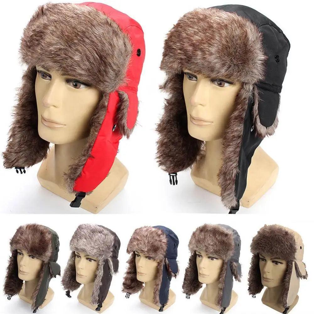 Warm Hat Ear Flaps Cool New Fashion Full Covered Soft And Comfortable Windproof Outdoor Caps For Men Stevvex