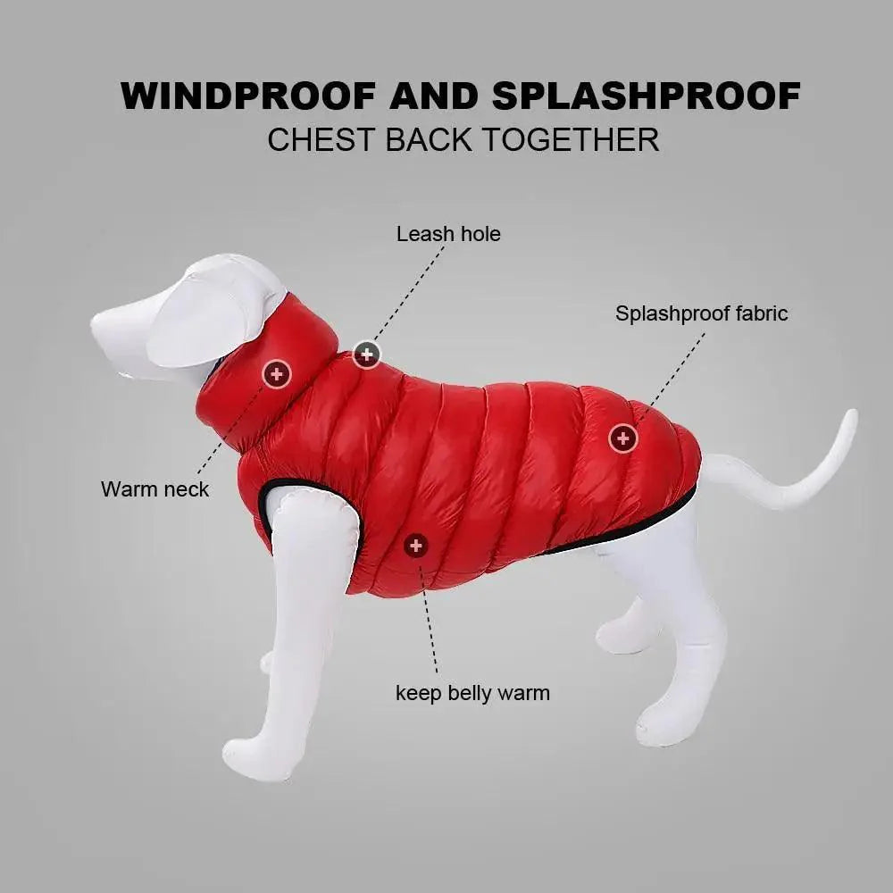 Warm Winter Dog Clothes Vest Reversible Dogs Jacket Coat 3 Layer Thick Pet Clothing Waterproof Outfit for Small Large Dogs Stevvex