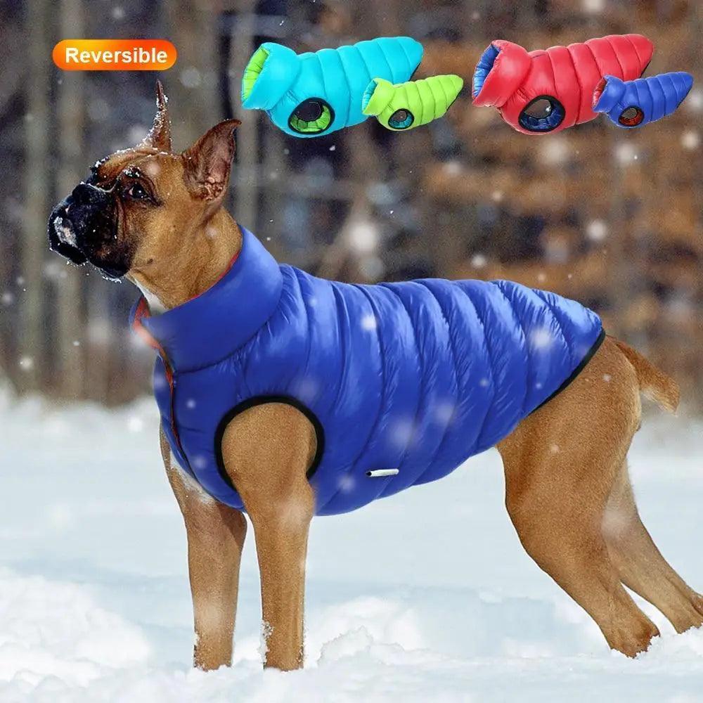Warm Winter Dog Clothes Vest Reversible Dogs Jacket Coat 3 Layer Thick Pet Clothing Waterproof Outfit for Small Large Dogs Stevvex