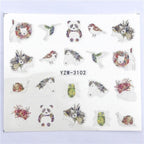 Water Decals Nail Tattoo Wolf Animal 3D Embossed Nail Sticker Flower Adhesive Manicure Slider Nail Art Tips Curve Graffiti Nail Design for Acrylic Nail Supplies Designer Nail Decorations for Women Girls Kids 3D Nail Art Stickers Decals