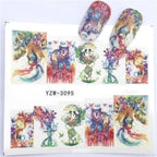 Water Decals Nail Tattoo Wolf Animal 3D Embossed Nail Sticker Flower Adhesive Manicure Slider Nail Art Tips Curve Graffiti Nail Design for Acrylic Nail Supplies Designer Nail Decorations for Women Girls Kids 3D Nail Art Stickers Decals