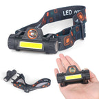 Waterproof 2 Light Mode USB LED Headlight With Magnet Rechargeable Headlamp Built-in 18650 Battery Flashlight  COB Work Light For Outdoor Camping Cycling Fishing Headlamp Flashlight Stevvex