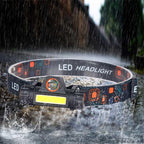 Waterproof 2 Light Mode USB LED Headlight With Magnet Rechargeable Headlamp Built-in 18650 Battery Flashlight  COB Work Light For Outdoor Camping Cycling Fishing Headlamp Flashlight Stevvex
