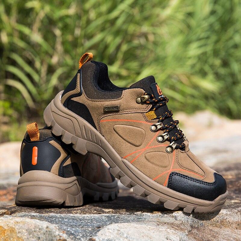 Waterproof Hiking Boots Mens Casual Shoes Walking Climbing Hiking Mountain Sport Boots Hunting Mens Slip-Resistant Climbing Shoes Lightweight Walking Shoes Stevvex