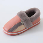 Waterproof Indoor Shoes Womans Mens Winter Home Slippers Faux Leather Warm Plush House Floor Slipper Anti-slip Footwear Women's Cozy Memory Foam Slippers With Warm Plush Fur Lining