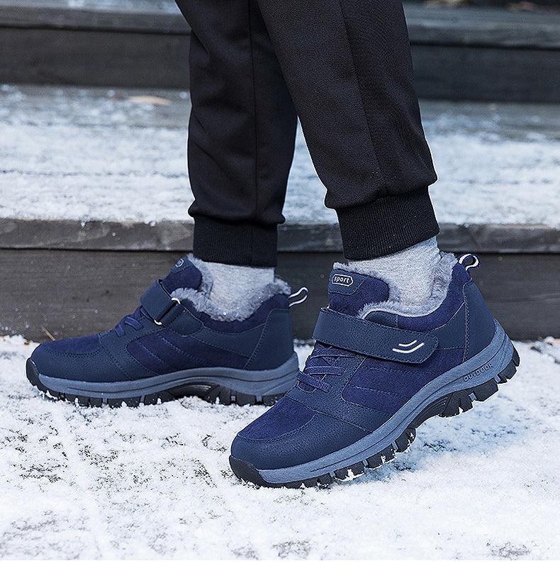 Waterproof Mens Winter Shoes Couple Snow Boots Antiskid Bottom Warm Casual Boots Winter Men’s Snow Ankle Boots Fur Lined Warm Anti-slip Outdoor Sport Shoes Stevvex