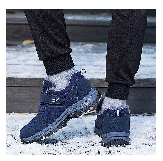 Waterproof Mens Winter Shoes Couple Snow Boots Antiskid Bottom Warm Casual Boots Winter Men’s Snow Ankle Boots Fur Lined Warm Anti-slip Outdoor Sport Shoes Stevvex