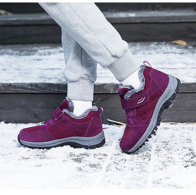 Waterproof Mens Winter Shoes Couple Snow Boots Antiskid Bottom Warm Casual Boots Winter Men’s Snow Ankle Boots Fur Lined Warm Anti-slip Outdoor Sport Shoes Stevvex