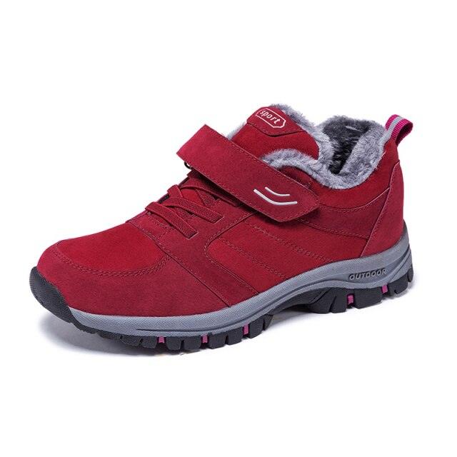 Waterproof Mens Winter Shoes Couple Snow Boots Antiskid Bottom Warm Casual Boots Winter Men’s Snow Ankle Boots Fur Lined Warm Anti-slip Outdoor Sport Shoes Stevvex