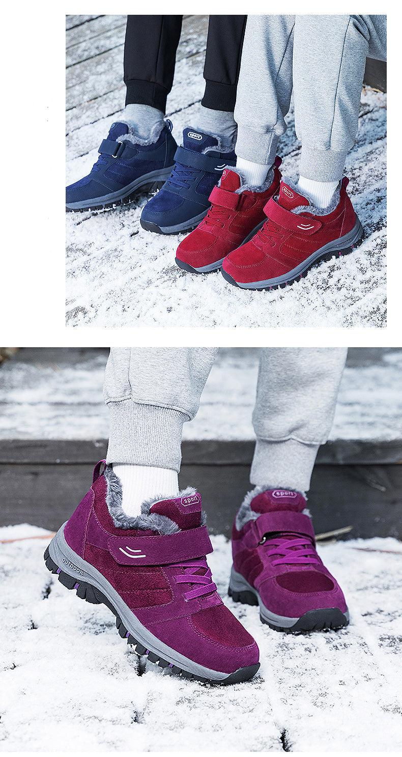 Waterproof Mens Winter Shoes Couple Snow Boots Antiskid Bottom Warm Casual Boots Winter Men’s Snow Ankle Boots Fur Lined Warm Anti-slip Outdoor Sport Shoes Stevvex