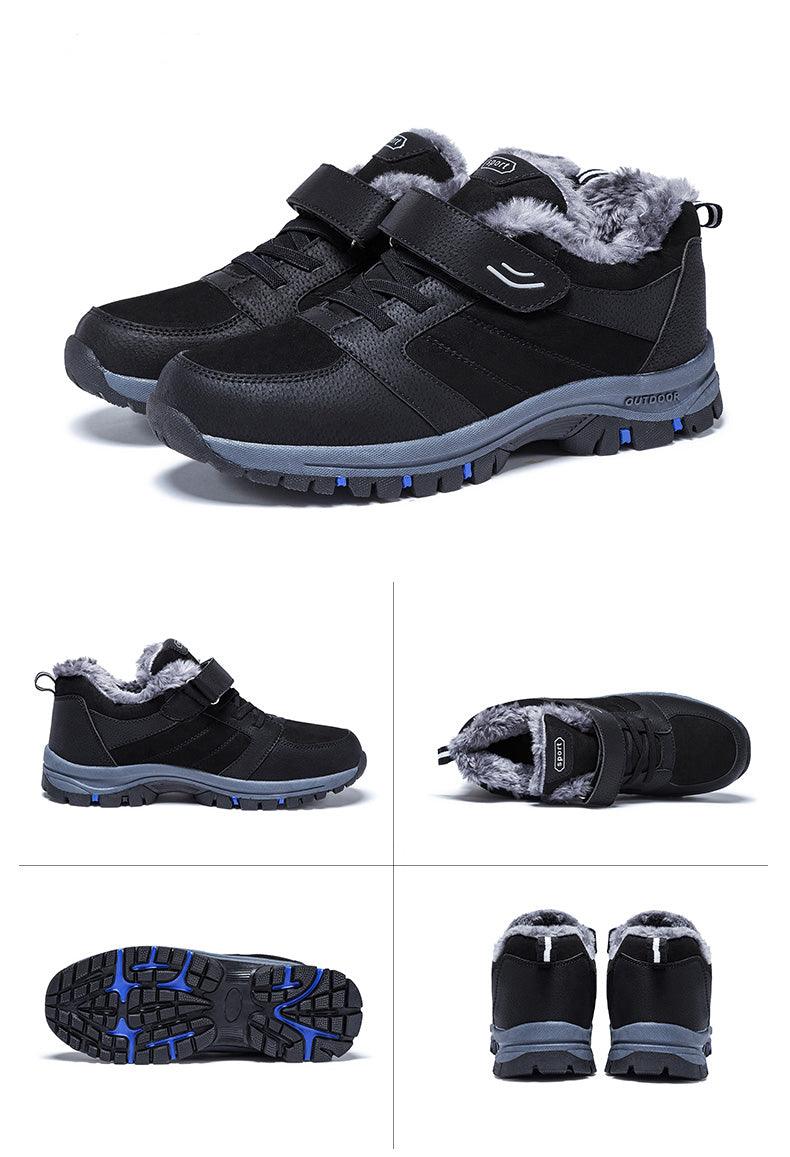 Waterproof Mens Winter Shoes Couple Snow Boots Antiskid Bottom Warm Casual Boots Winter Men’s Snow Ankle Boots Fur Lined Warm Anti-slip Outdoor Sport Shoes Stevvex