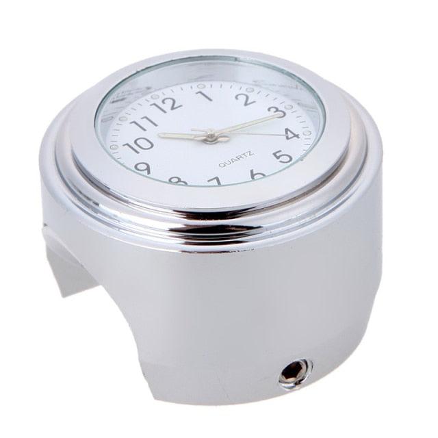 Waterproof  Motorcycle Handlebar Mount Quartz Clock Motorcycle Handlebar Motorcycle Handlebar Clock Motorcycle Modification Handlebar Mount Waterproof Quartz Clock Watch Accessories Watch Aluminum Luminous Clock Moto Black Accessories Stevvex