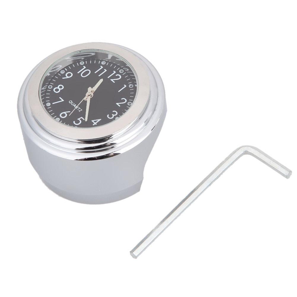 Waterproof  Motorcycle Handlebar Mount Quartz Clock Motorcycle Handlebar Motorcycle Handlebar Clock Motorcycle Modification Handlebar Mount Waterproof Quartz Clock Watch Accessories Watch Aluminum Luminous Clock Moto Black Accessories Stevvex