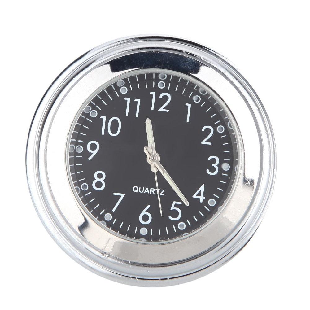 Waterproof  Motorcycle Handlebar Mount Quartz Clock Motorcycle Handlebar Motorcycle Handlebar Clock Motorcycle Modification Handlebar Mount Waterproof Quartz Clock Watch Accessories Watch Aluminum Luminous Clock Moto Black Accessories Stevvex