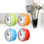 Waterproof Shower Wall Mini Clock Kitchen Bathroom Bath Watch Suction Cup Battery Operated Living Room Bathroom Wall Clock, Waterproof Suction Cup Silent Non Ticking Clocks with Stand for Desk Bedroom Home Office School Stevvex