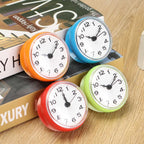 Waterproof Shower Wall Mini Clock Kitchen Bathroom Bath Watch Suction Cup Battery Operated Living Room Bathroom Wall Clock, Waterproof Suction Cup Silent Non Ticking Clocks with Stand for Desk Bedroom Home Office School Stevvex