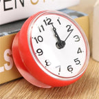 Waterproof Shower Wall Mini Clock Kitchen Bathroom Bath Watch Suction Cup Battery Operated Living Room Bathroom Wall Clock, Waterproof Suction Cup Silent Non Ticking Clocks with Stand for Desk Bedroom Home Office School Stevvex