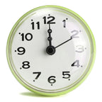 Waterproof Shower Wall Mini Clock Kitchen Bathroom Bath Watch Suction Cup Battery Operated Living Room Bathroom Wall Clock, Waterproof Suction Cup Silent Non Ticking Clocks with Stand for Desk Bedroom Home Office School Stevvex