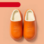 Waterproof Slippers Winter Women House Slippers Leather Warm Fur Slippers Unisex Home Slippers Indoor Floor Shoes Plush Fleece Lined House Shoes Anti-Skid Women Slippers Stevvex