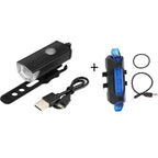 Waterproof USB LED Rechargeable Set Bicycle Lamp Mountain Cycle Front Back Headlight Lamp Flashlight Bike Powerful Bicycle Front Headlight And Back Taillight Fast Disassembly Bicycle LED Light For Road Mountain Cycling Stevvex