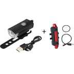 Waterproof USB LED Rechargeable Set Bicycle Lamp Mountain Cycle Front Back Headlight Lamp Flashlight Bike Powerful Bicycle Front Headlight And Back Taillight Fast Disassembly Bicycle LED Light For Road Mountain Cycling Stevvex