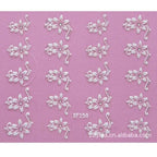 Waterproof Water Transfer Nails Art Sticker Fashion 3D Flower Design Girl And Women Manicure Tools Nail Decoration Decals Decorations Luxurious Nail Art Decoration White Feather Lace Flower Leaf Carving Design Exquisite Pattern Nail Art Supplies