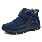 Waterproof Winter Mens Boots With Fur Warm Snow Mens Womens Boots Winter Work Casual Shoes High Top Winter Snow Boots Warm Fur Lined Winter Water-Resistan Ankle Booties Stevvex