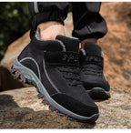 Waterproof Winter Mens Boots With Fur Warm Snow Mens Womens Boots Winter Work Casual Shoes High Top Winter Snow Boots Warm Fur Lined Winter Water-Resistan Ankle Booties Stevvex