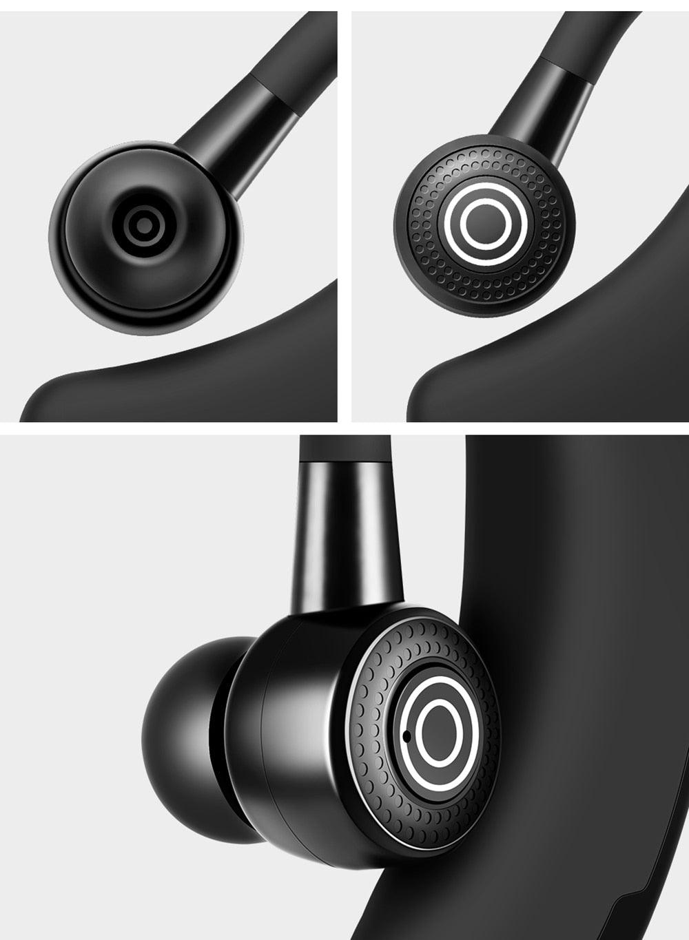 Waterproof Wireless Bluetooth Handsfree Earphone Single Headphone Elegant Black Design  Comfortable Long Wireless Range Headset Business Office Earbud With Microphone Waterproof Loud Voice Sport Earphones Stevvex