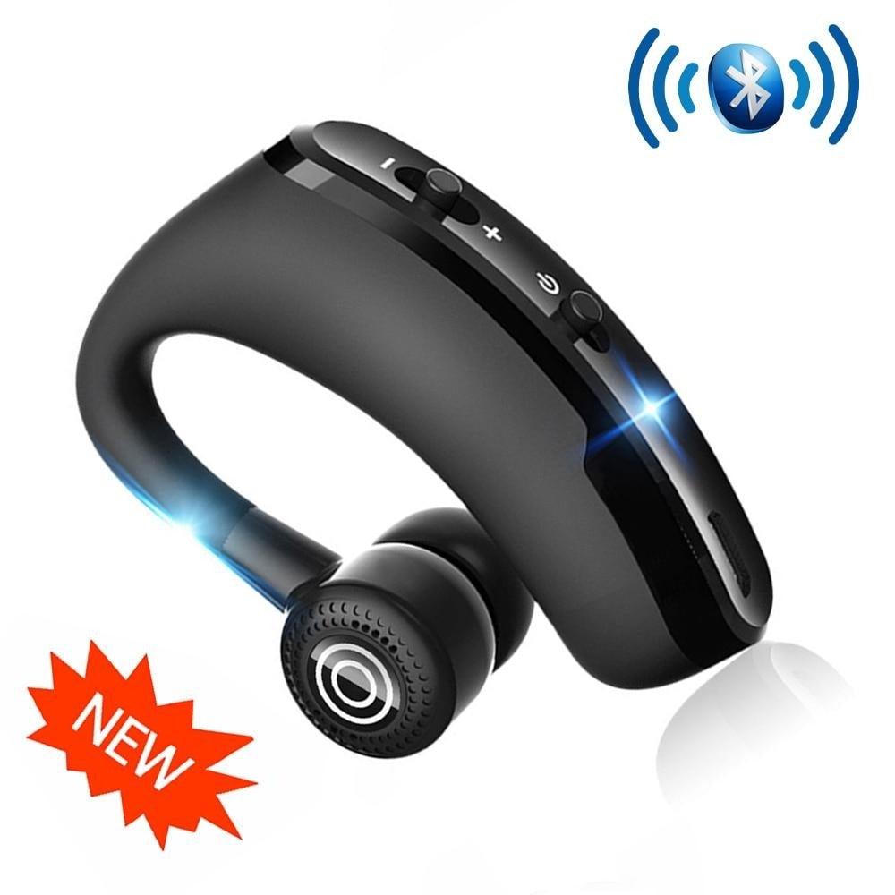 Waterproof Wireless Bluetooth Handsfree Earphone Single Headphone Elegant Black Design  Comfortable Long Wireless Range Headset Business Office Earbud With Microphone Waterproof Loud Voice Sport Earphones Stevvex