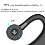 Waterproof Wireless Bluetooth Handsfree Earphone Single Headphone Elegant Black Design  Comfortable Long Wireless Range Headset Business Office Earbud With Microphone Waterproof Loud Voice Sport Earphones Stevvex