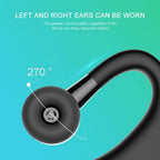 Waterproof Wireless Bluetooth Handsfree Earphone Single Headphone Elegant Black Design  Comfortable Long Wireless Range Headset Business Office Earbud With Microphone Waterproof Loud Voice Sport Earphones Stevvex