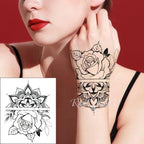 Waterproof Womens Temporary Sticker Tattoo Flower Rose Realistic Sketches For Arm Hand