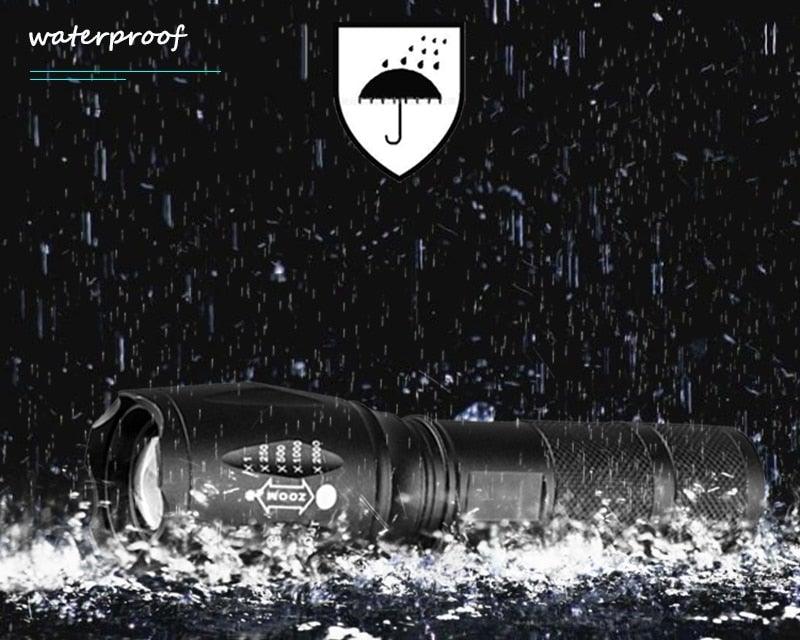 Waterproof Z45 Led Flashlight Ultra Bright Waterproof MINI Torch T6/L2/V6 zoomable 5 Modes 18650 rechargeable Battery for camping tactica Led Mini Water-Resistant Torch Light For Indoor & Outdoor Camping Hiking Accessories Gear Stevvex