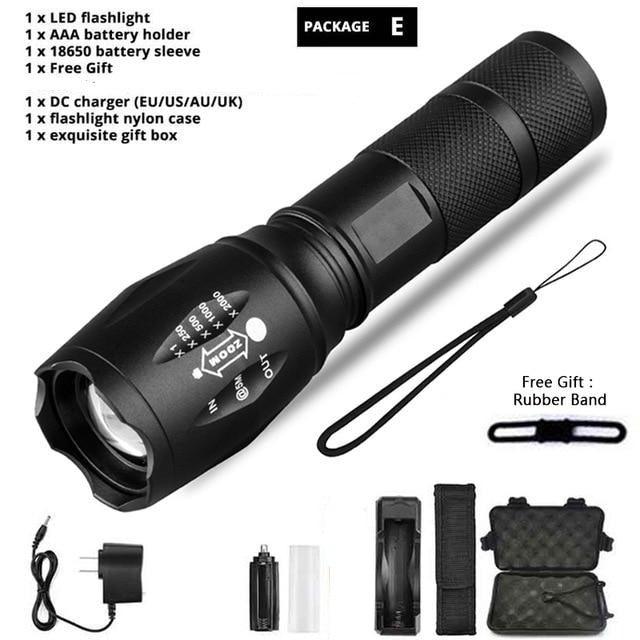 Waterproof Z45 Led Flashlight Ultra Bright Waterproof MINI Torch T6/L2/V6 zoomable 5 Modes 18650 rechargeable Battery for camping tactica Led Mini Water-Resistant Torch Light For Indoor & Outdoor Camping Hiking Accessories Gear Stevvex