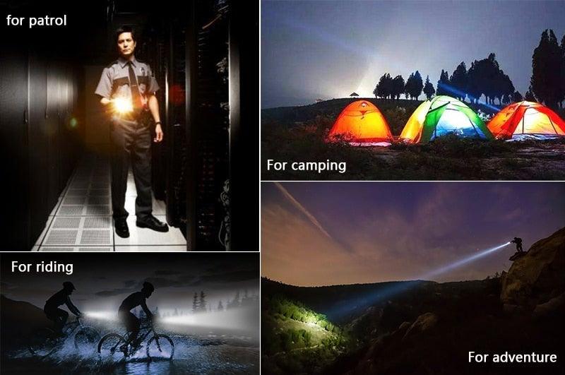 Waterproof Z45 Led Flashlight Ultra Bright Waterproof MINI Torch T6/L2/V6 zoomable 5 Modes 18650 rechargeable Battery for camping tactica Led Mini Water-Resistant Torch Light For Indoor & Outdoor Camping Hiking Accessories Gear Stevvex
